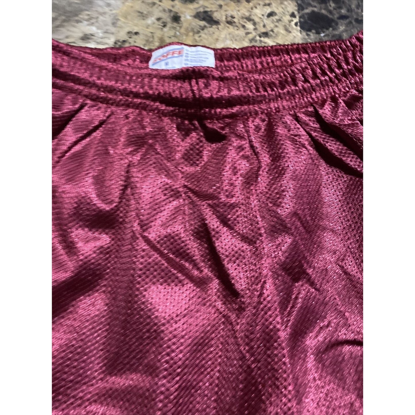 Soffe Men’s Medium Maroon Basketball Training Polyester Mesh Shorts