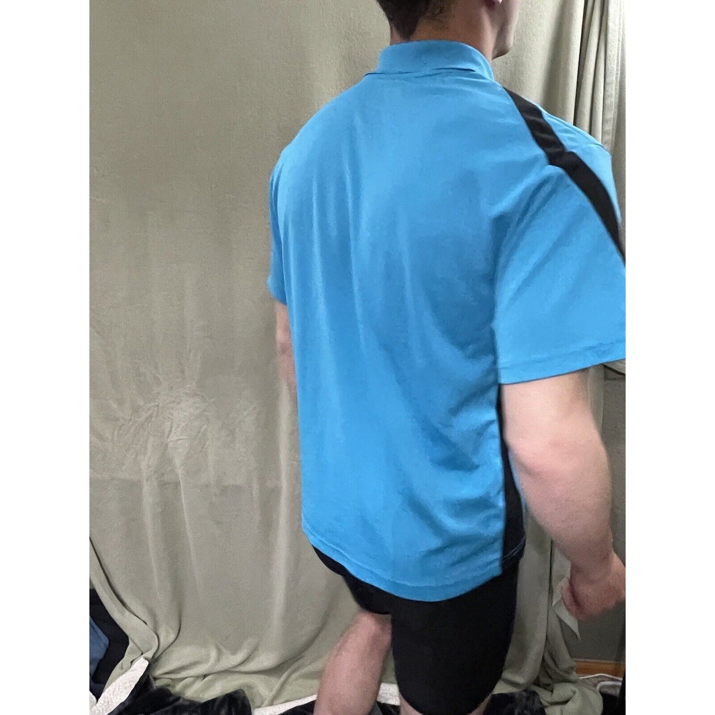 Men’s Grand Slam AirFlow Small Teal Polo Three Button with Black Accents