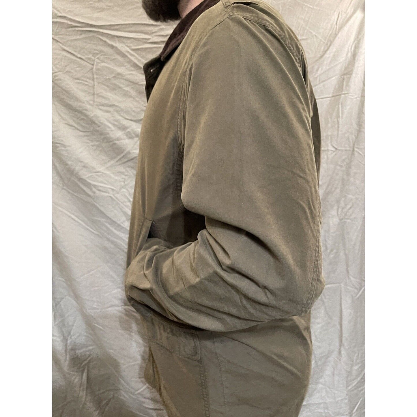 Men's Eddie Bauer button up jacket brown corduroy Medium