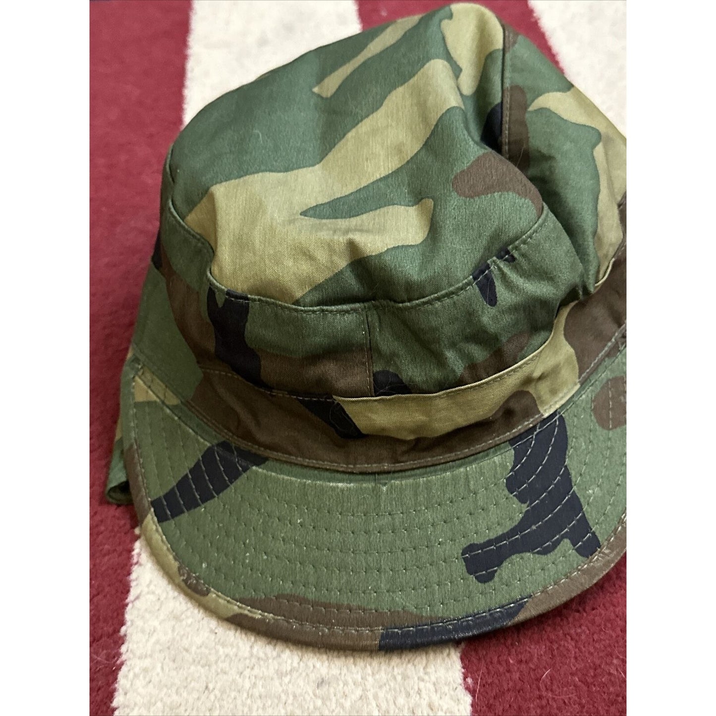 military cap hat cover BDU battle dress uniform camo 7 1/8 Built In Ear Flaps