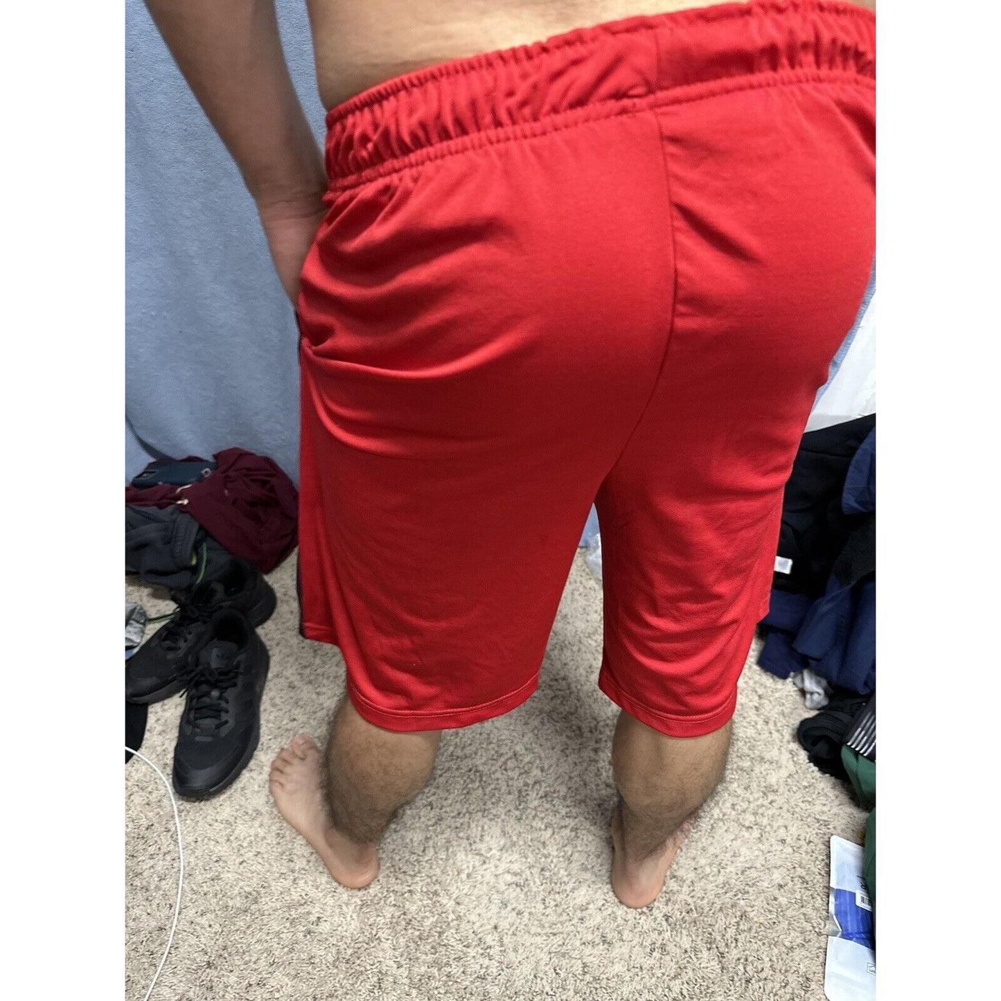 Men’s Red Champion Performance Shorts With Pockets No String