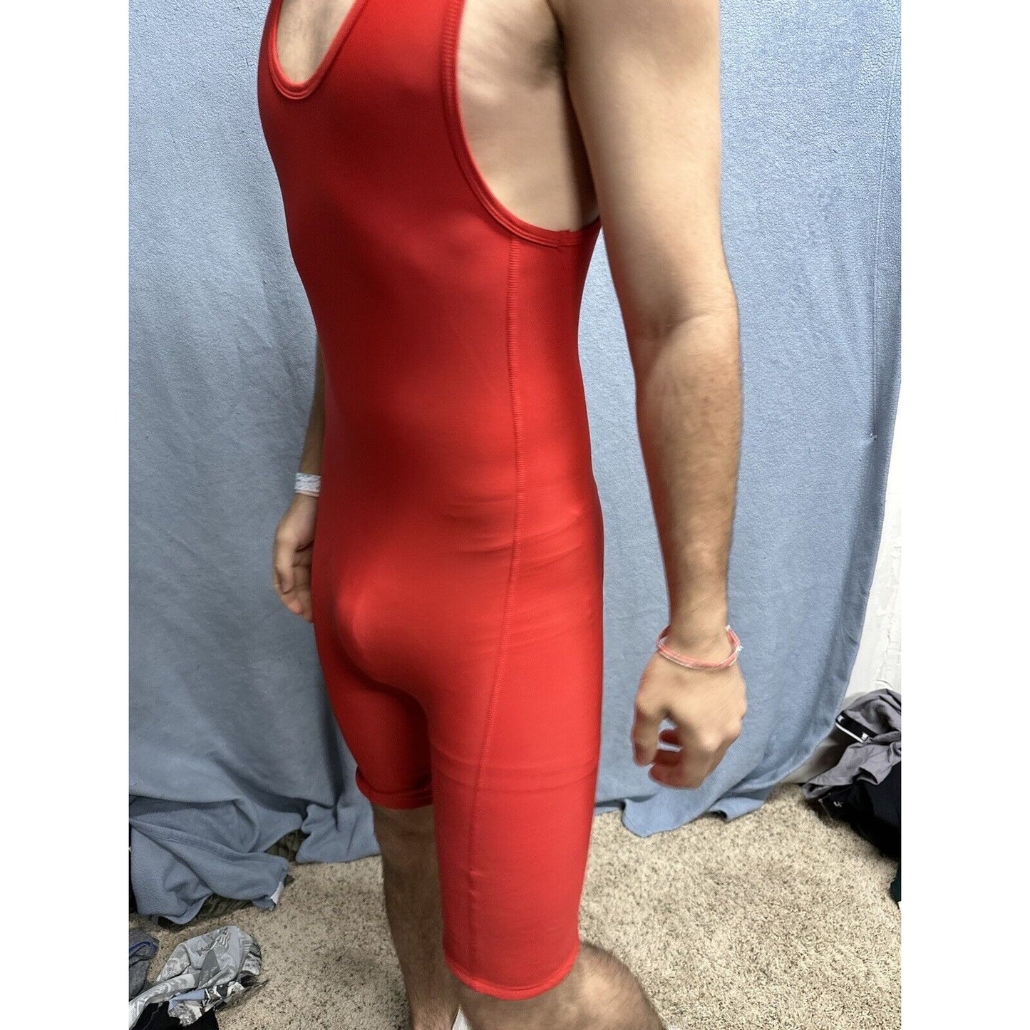 Men’s Red Alleson Athletics Large Red Wrestling Singlet