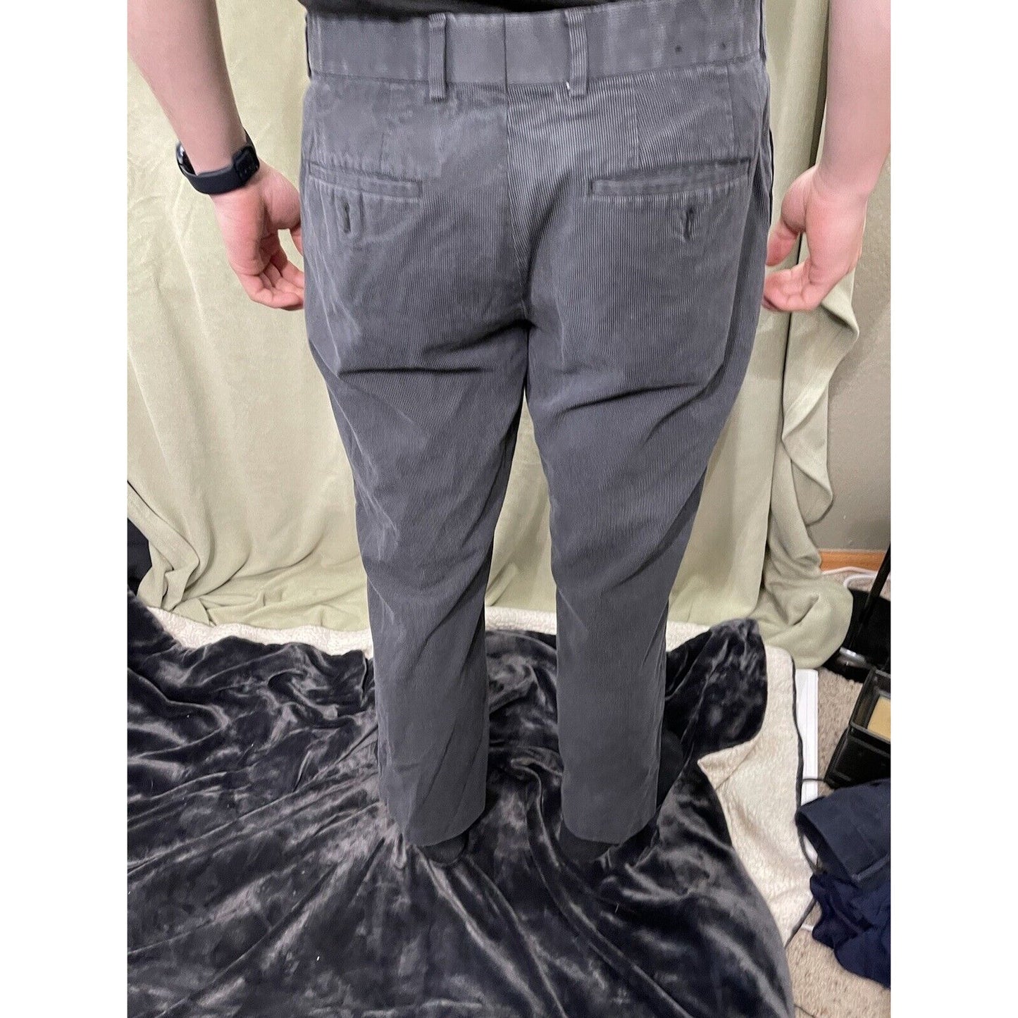 Express Producer Mens Dress Pants Size 34x30 Gray Cotton