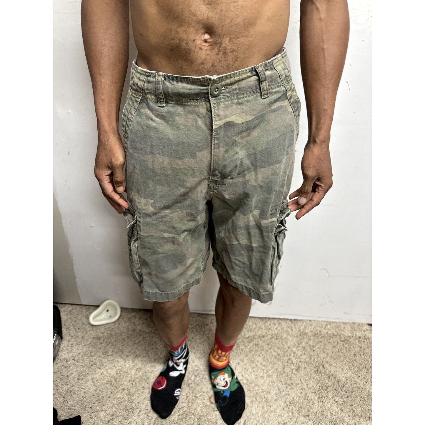 Men’s Camo Cargo Shorts Faded Glory Size 30