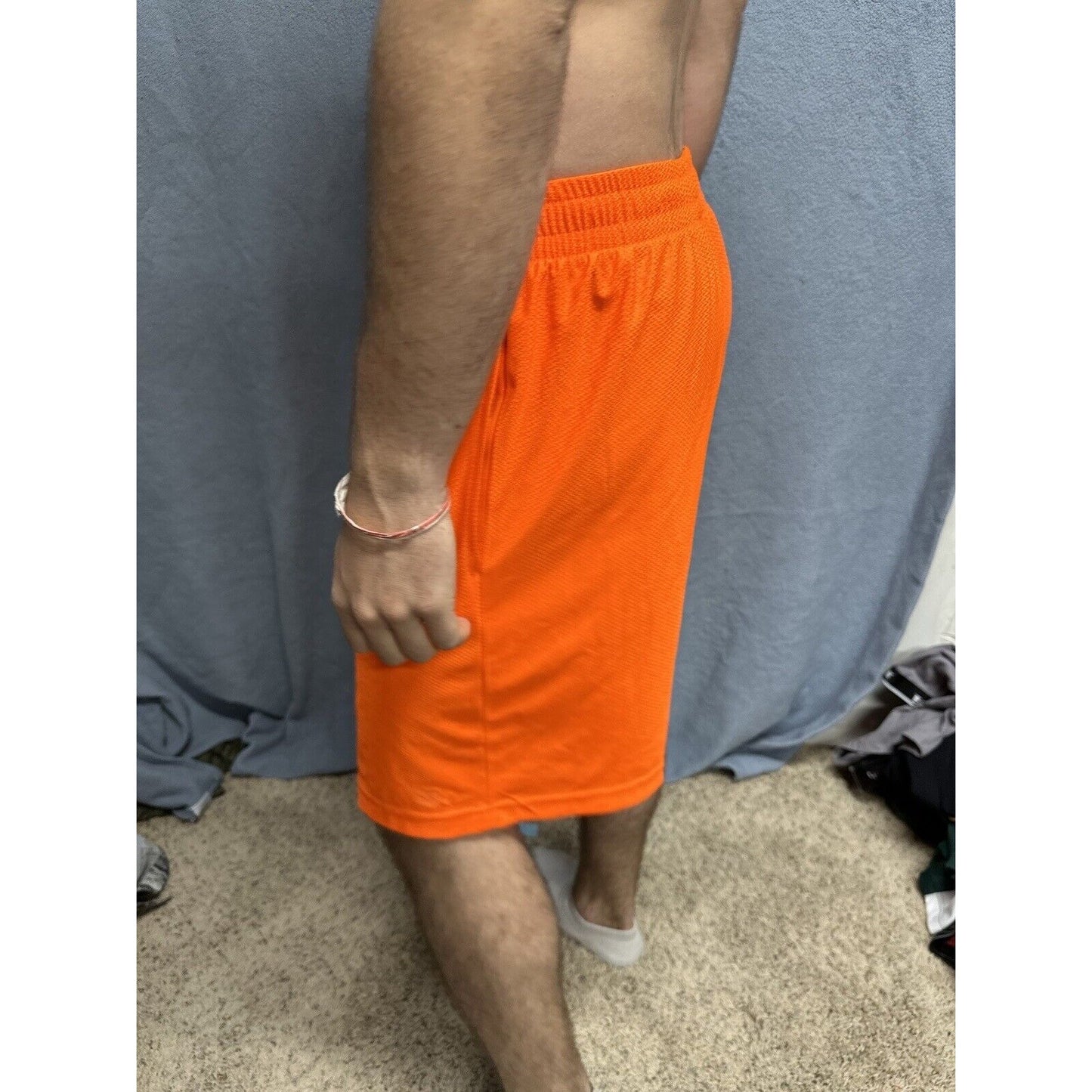 Men’s Neon Orange Starter Medium Athletic Shorts With Pockets