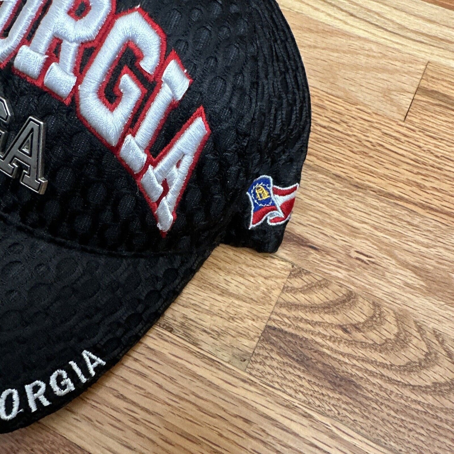 State of Georgia black baseball cap hat cap together