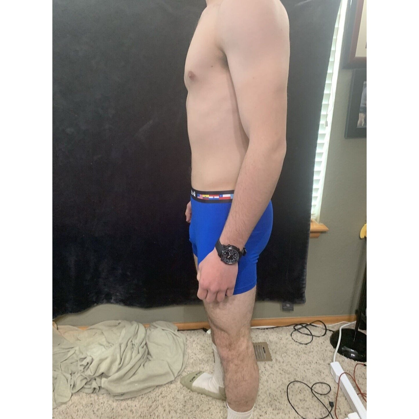 Men’s Papi Medium Boxer Briefs Royal Blue International 5% Spandex