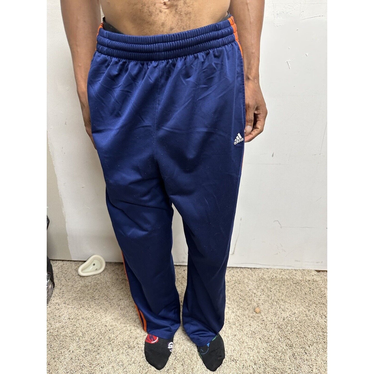 Men’s Blue Large Adidas With Pockets Athletic Pants