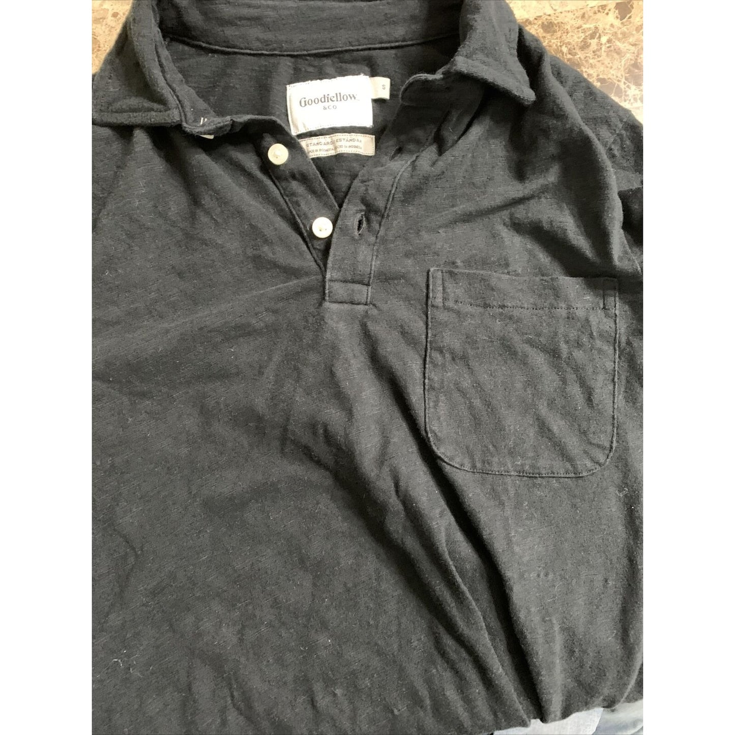 GOODFELLOW & CO BLACK SHORT SLEEVE MEN'S POLO SIZE SMALL