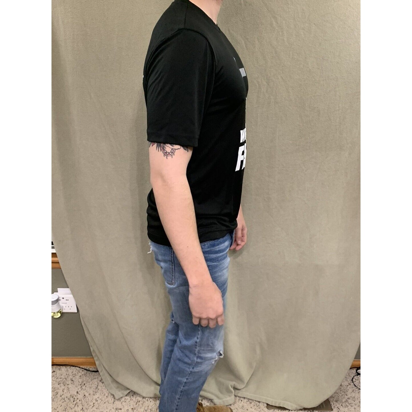 Men’s Sport Tek Small Black Shirt Wreslting Faith FCA