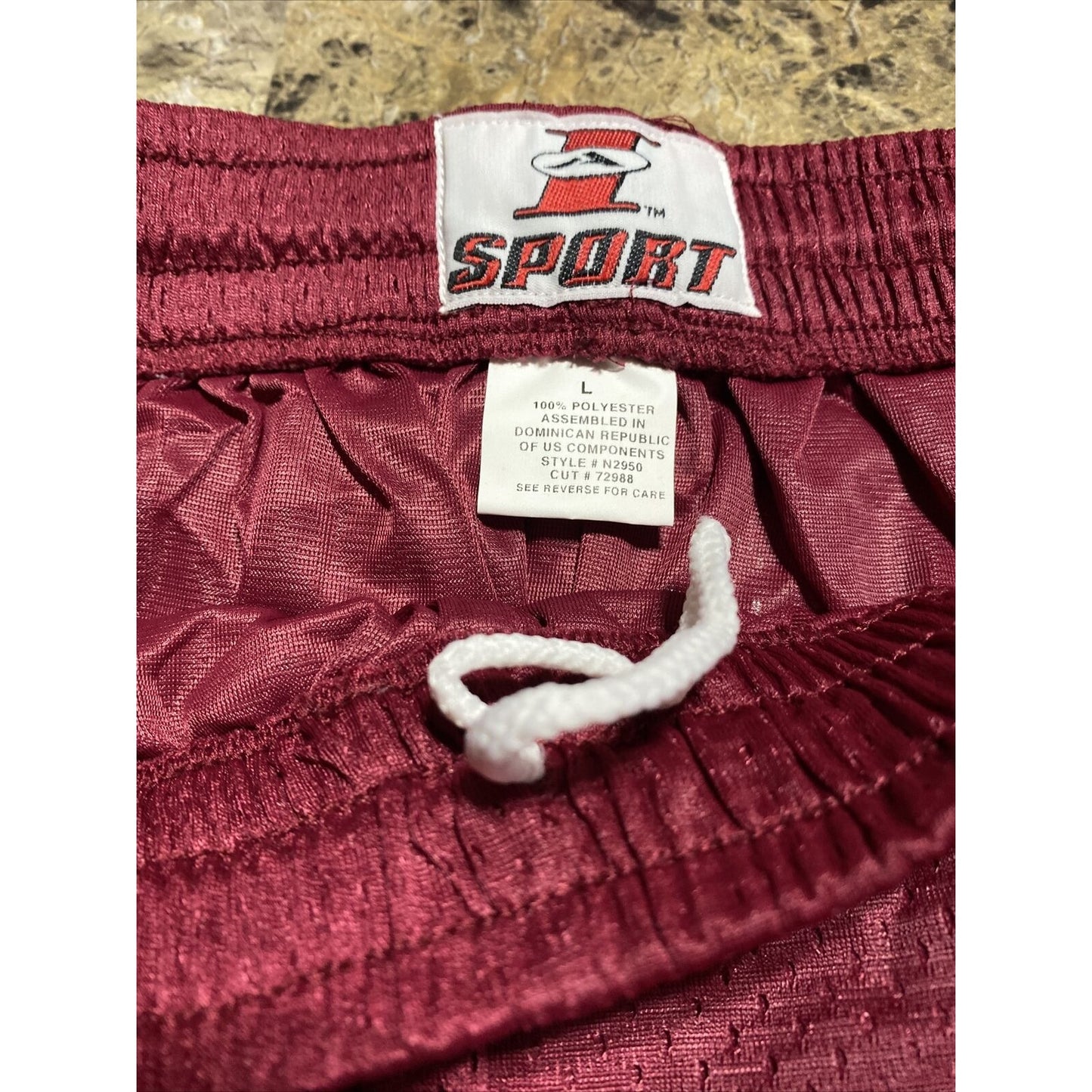 Soffe Intensity Athletic IA Men’s Large Maroon Basketball Training Mesh Shorts