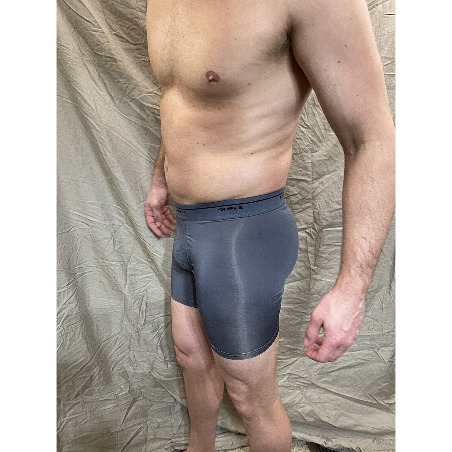 Men's Soffe base layer gunmetal compression shorts XL New And Never Worn