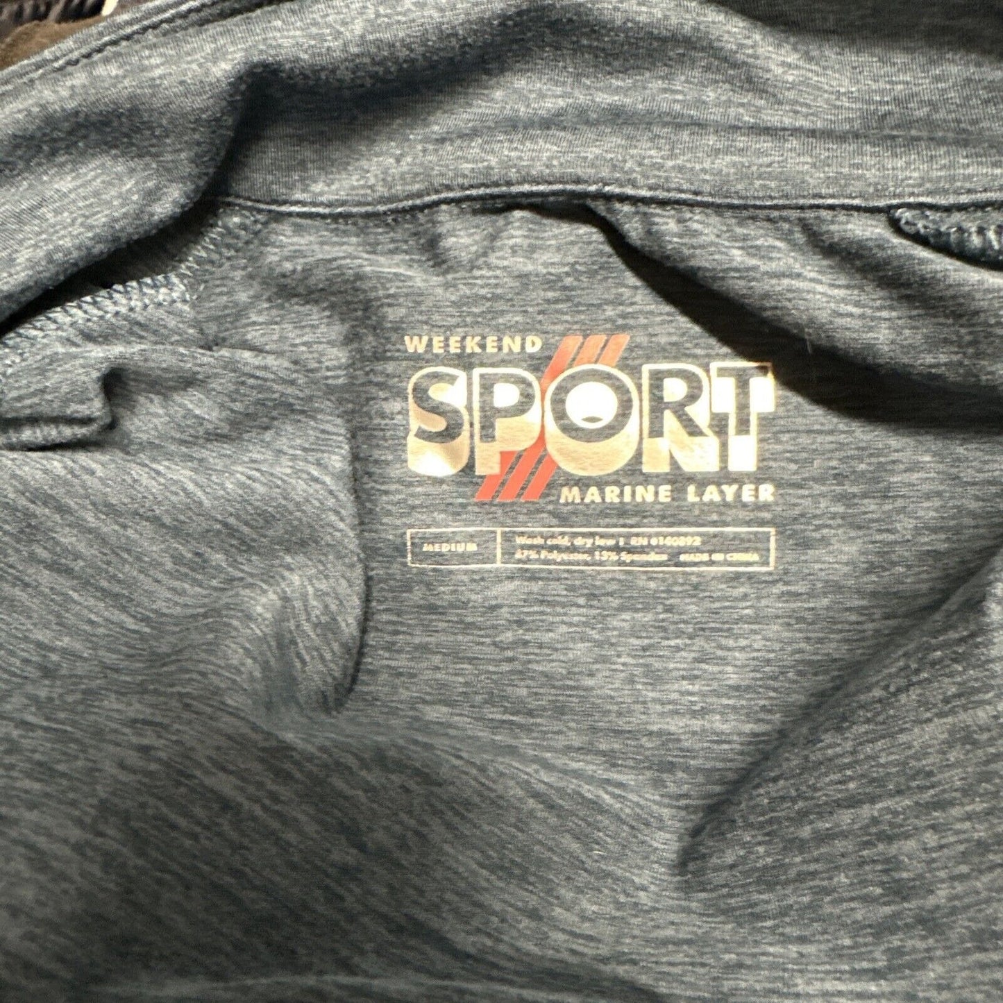 Men’s Blue Medium Weekend Sport Marine Layer 1/4 Zip Pullover Sweater