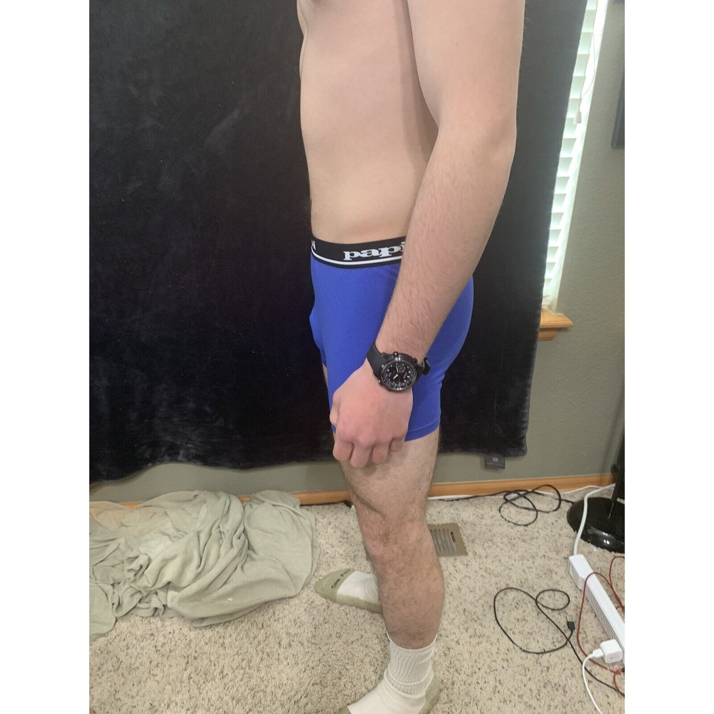 Men’s Papi Medium Boxer Briefs Royal Blue 5% Spandex