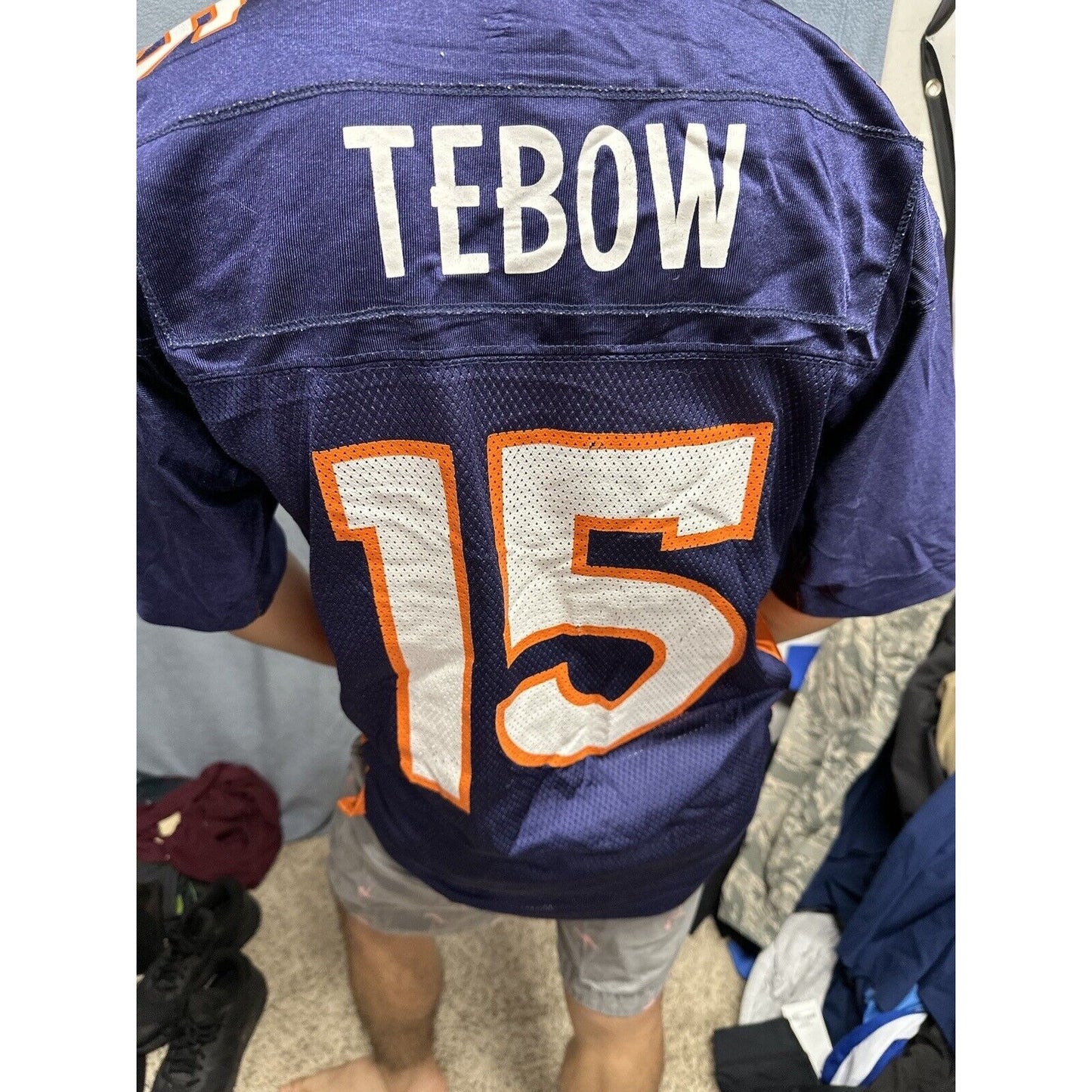 TIM TEBOW DENVER BRONCOS 15 JERSEY Equipment Reebok NFL Football Orange Medium