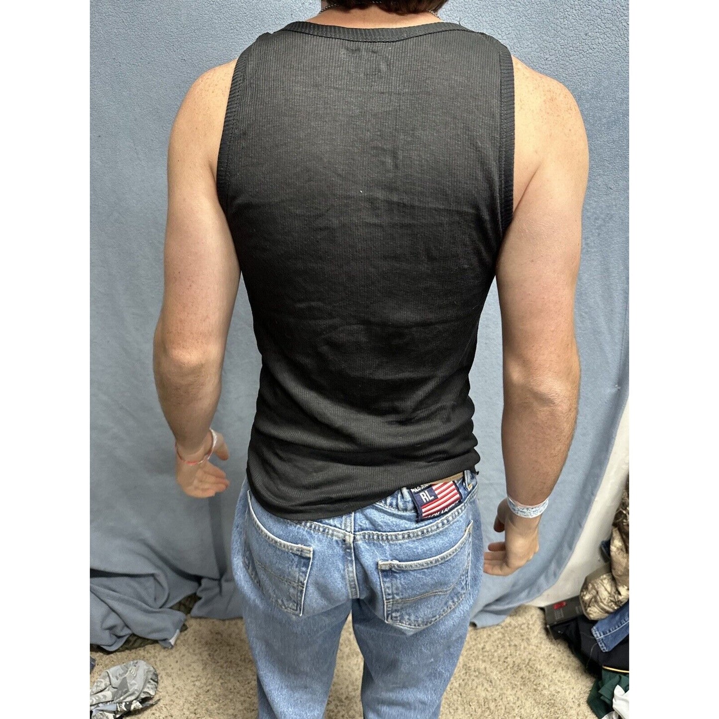 Men’s Black Medium Spyder Tank Top Muscle Shirt