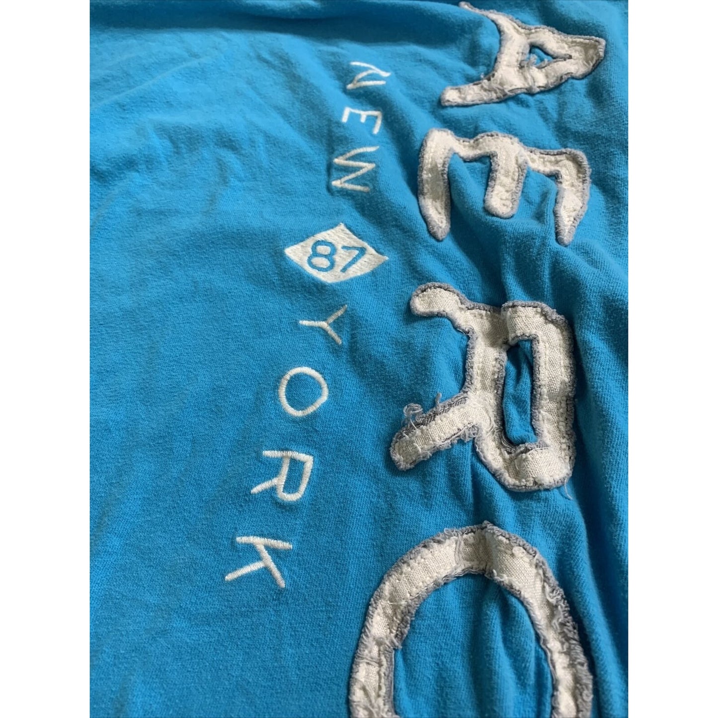 Aeropostale Aero New York T-Shirt Size Medium Teal Blue