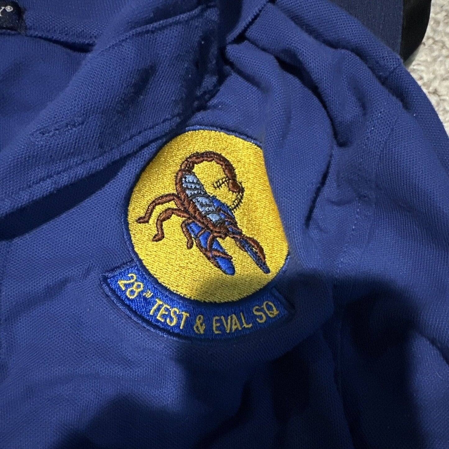 Men’s Blue Port Authority Small Polo Shirt 28th Test And Evaluation Squadron AF