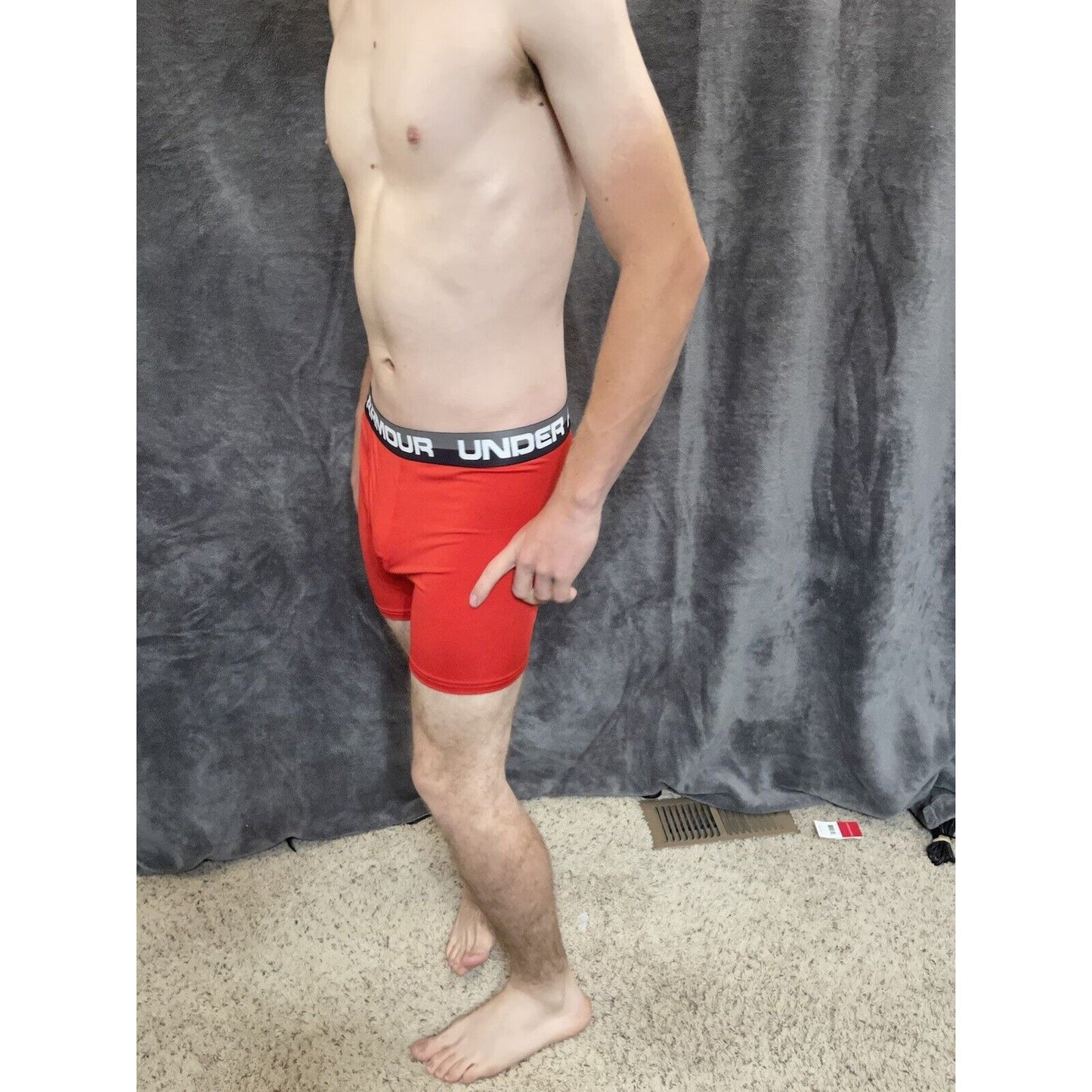 boys youth xl under armour boxerjock red with black and gray band