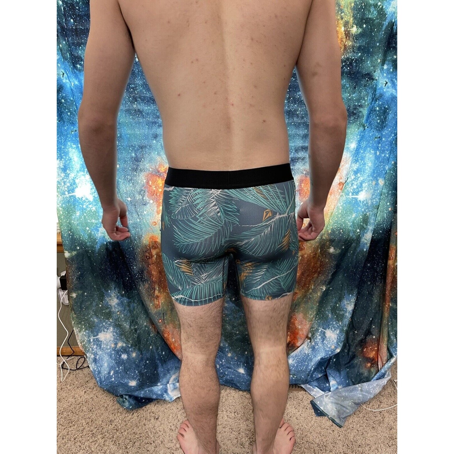 Men's volcom small tropical leaves compression shorts