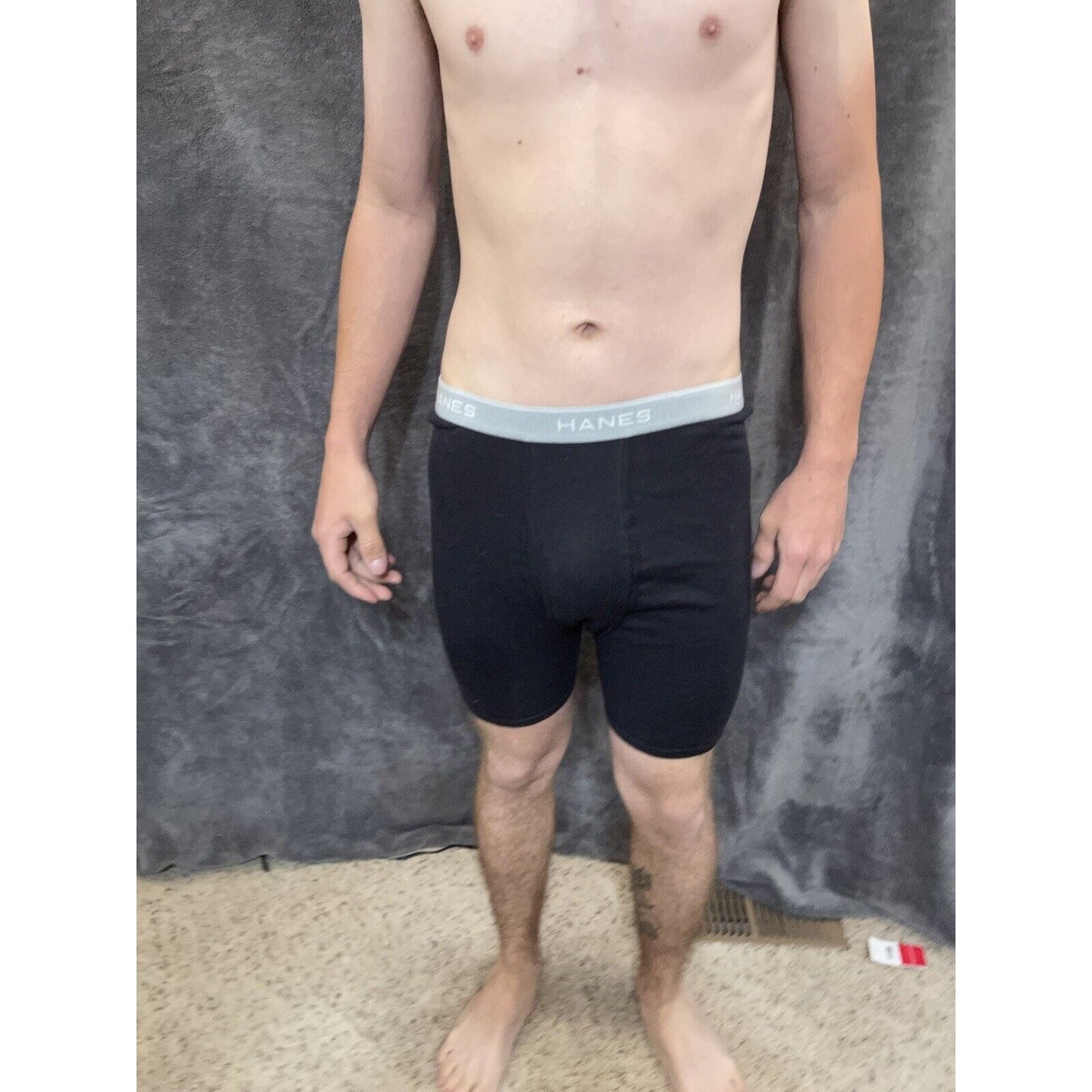 boy's black XL hanes boxer briefs gray band