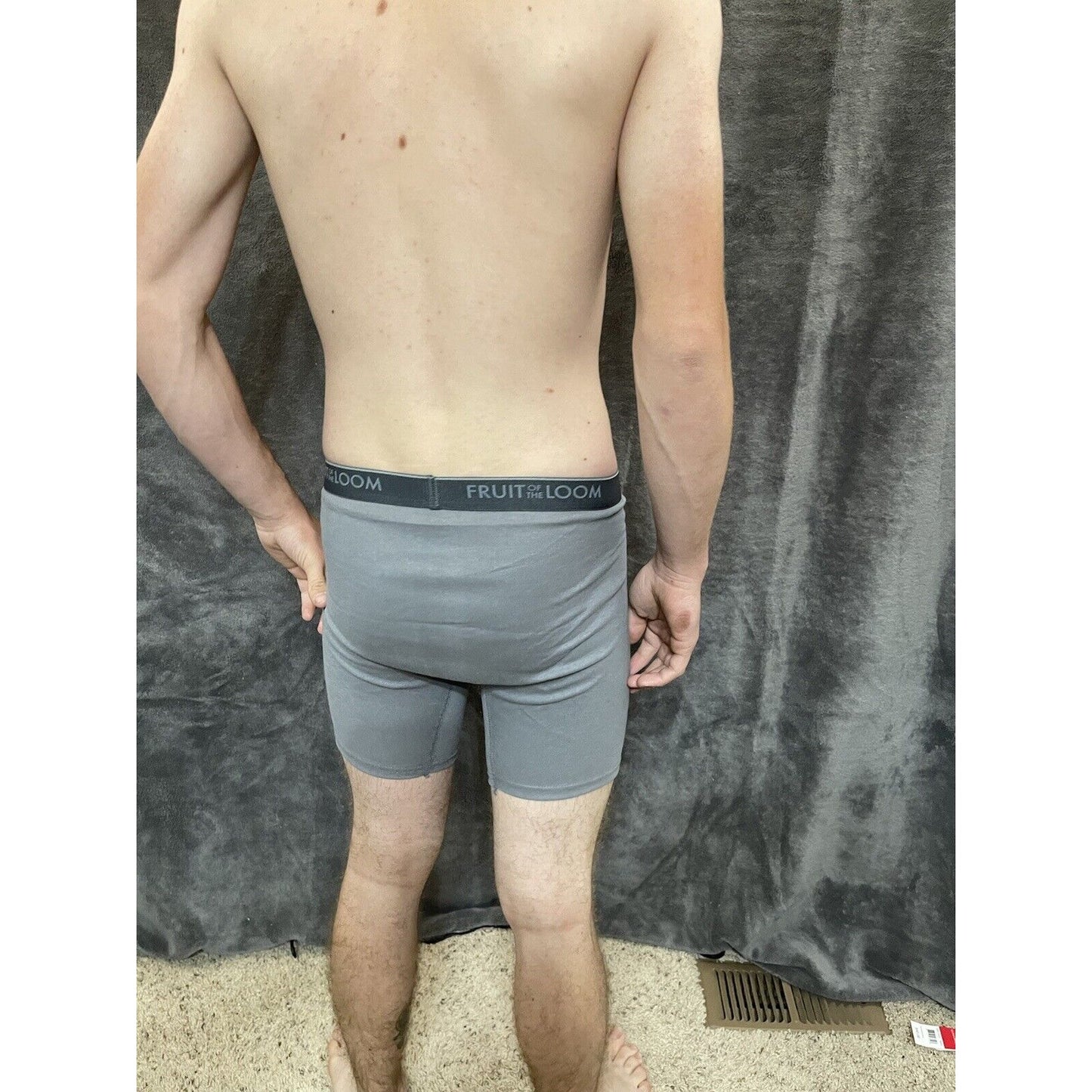 men's small gray fruit of the loom boxer briefs cotton poly