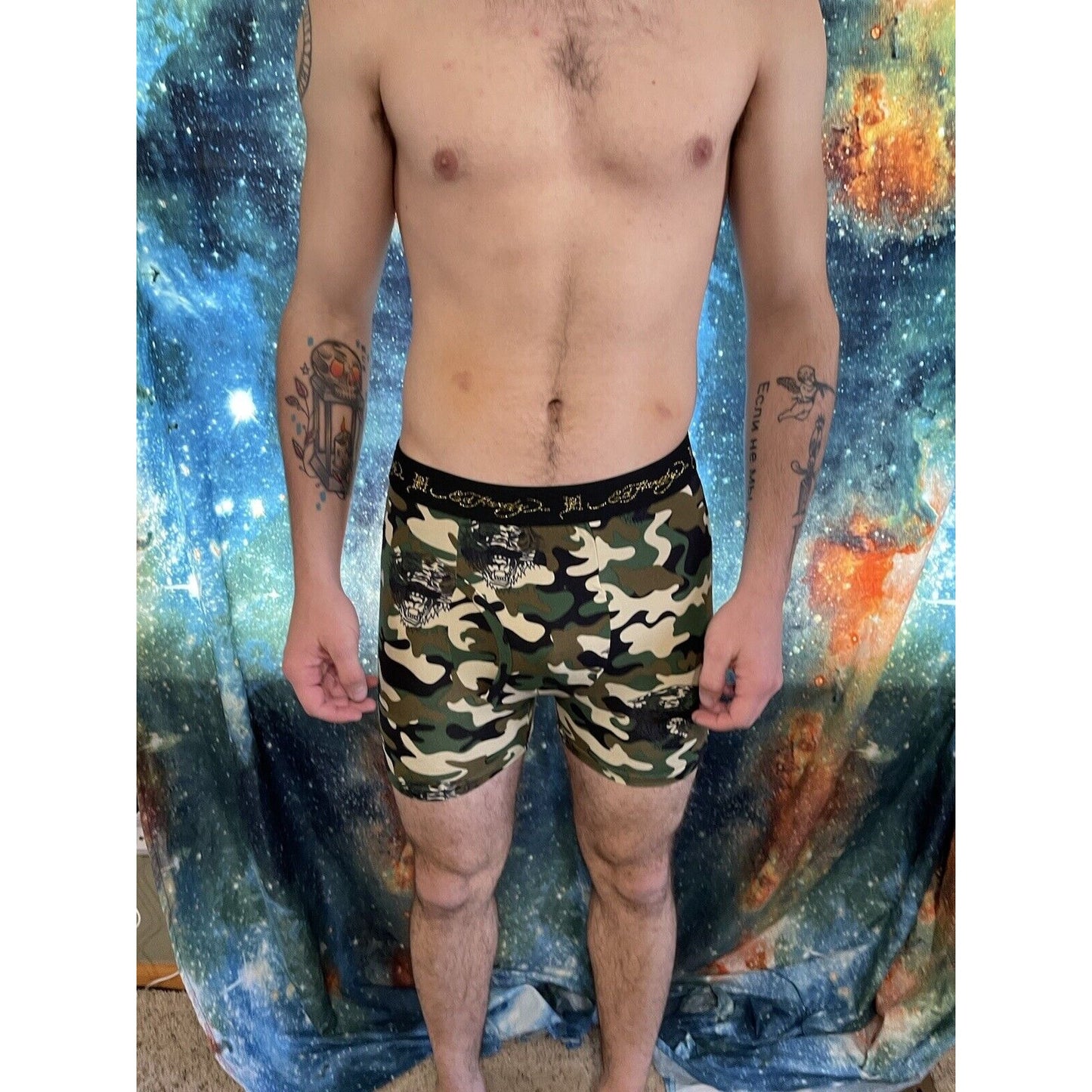 men's ed hardy camo tiger compression shorts medium New Unworn