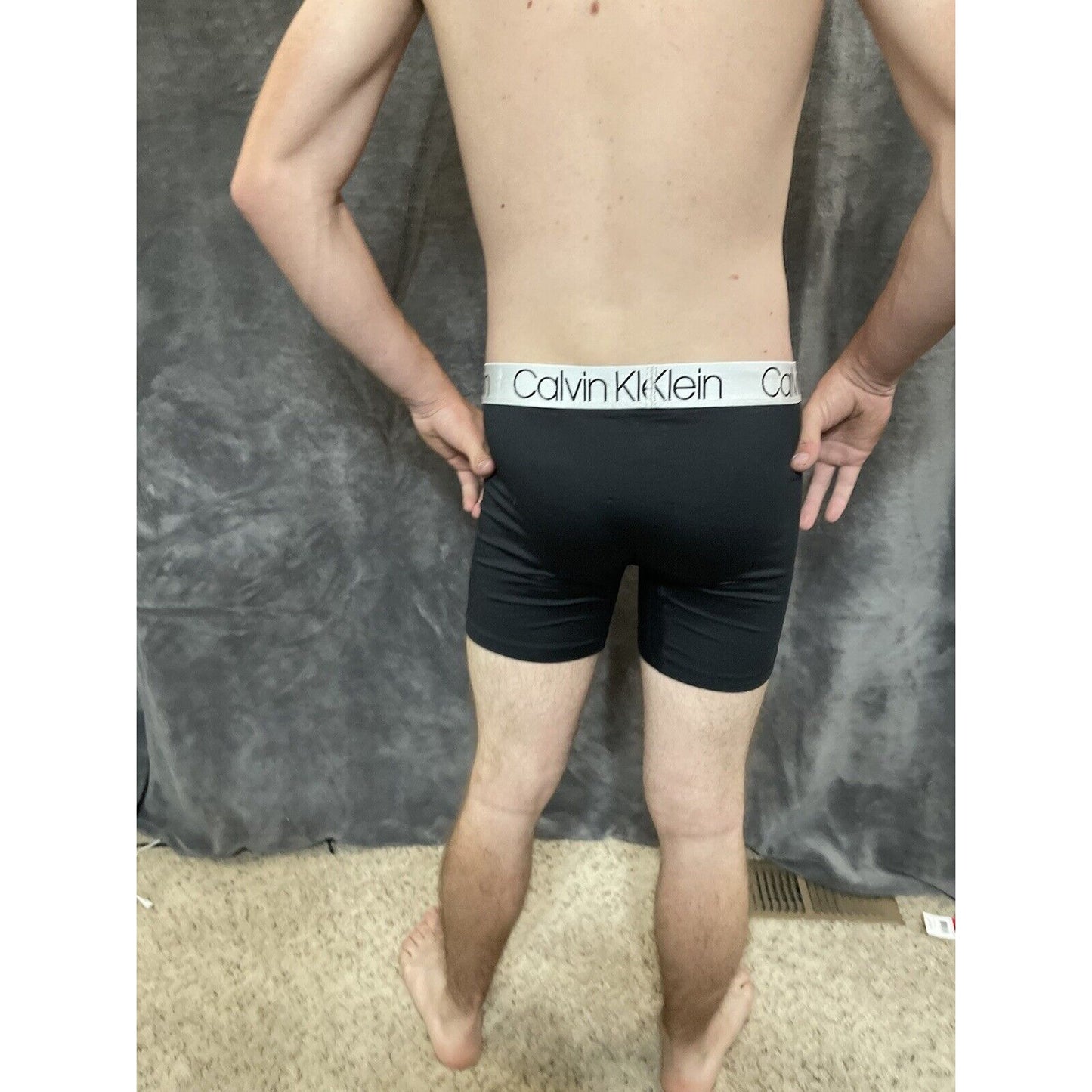 men's black medium calvin klein compression boxer brief 8% elastane