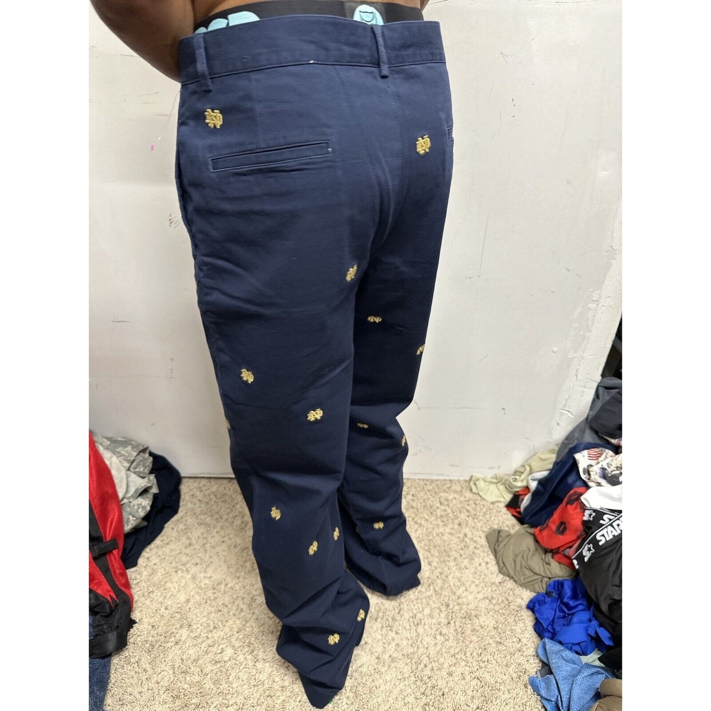Men’s Notre Dame Size 32 Campus Chinos Pants Navy Blue
