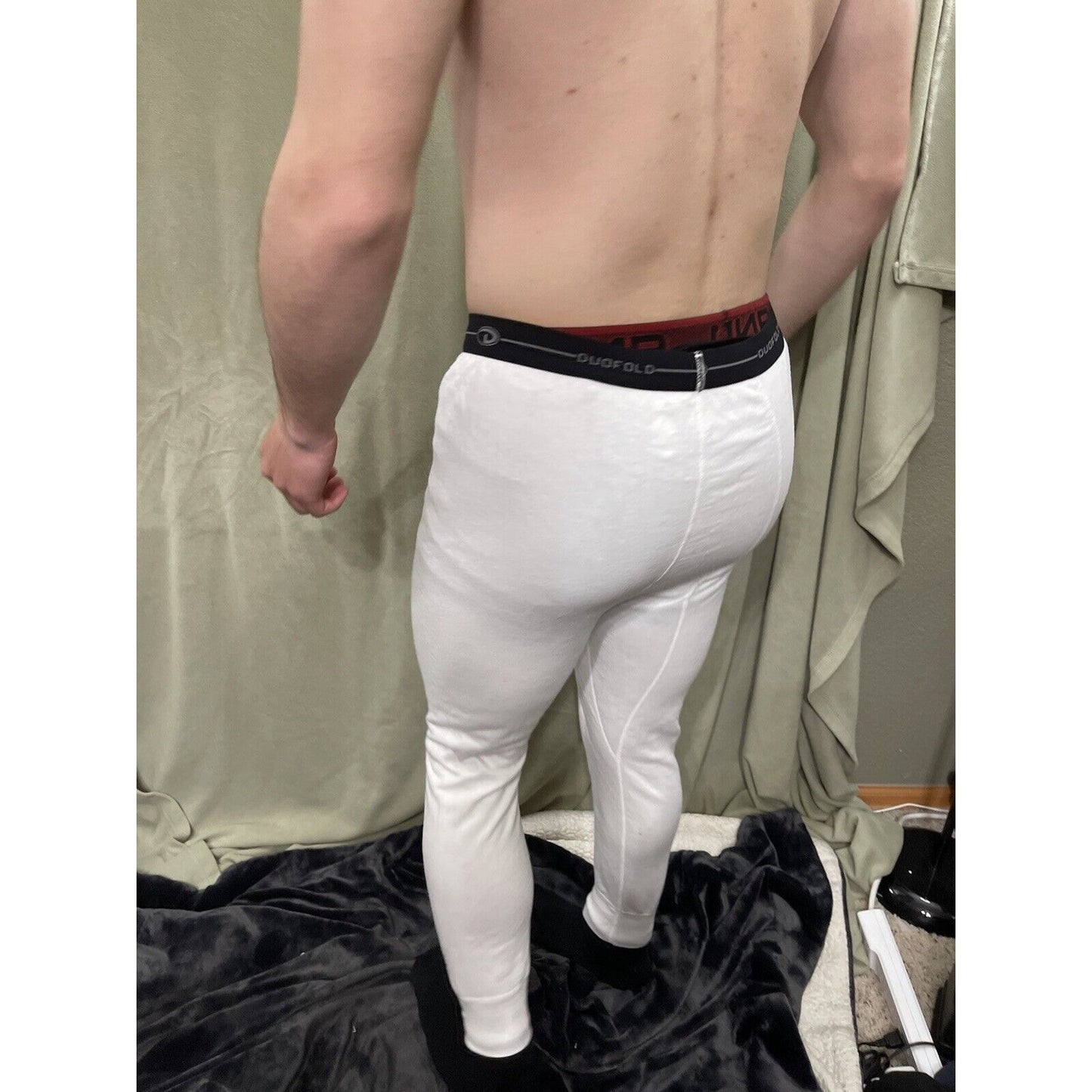 Duofold Men's Base Weight First Layer Bottom, White, Large Thermals Pants