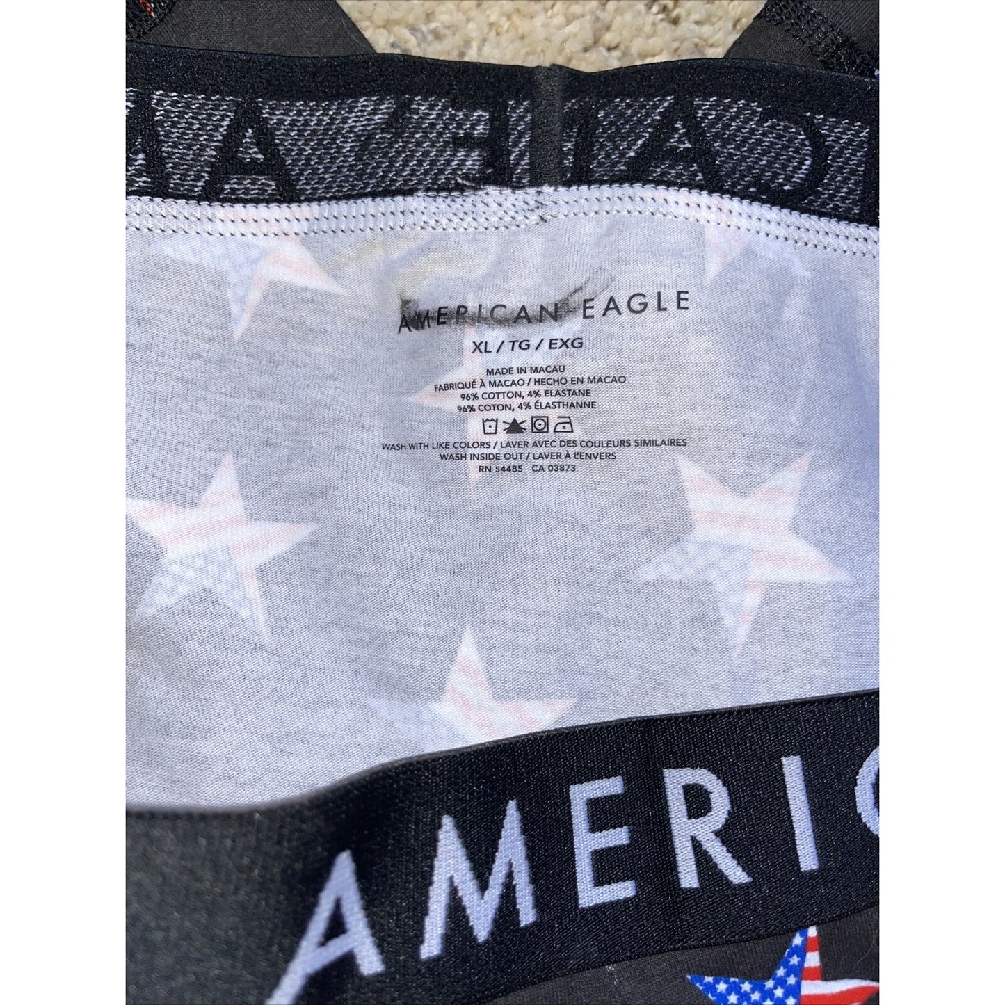 men's patriotic black american flag stars XL boxer briefs American Eagle