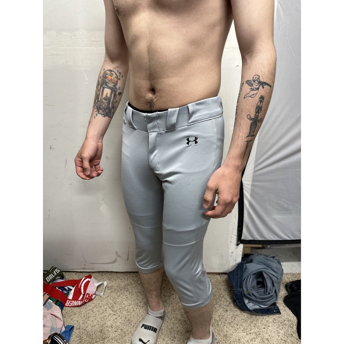 Men’s Small Gray Softball Heatgear Baseball Pants under armour