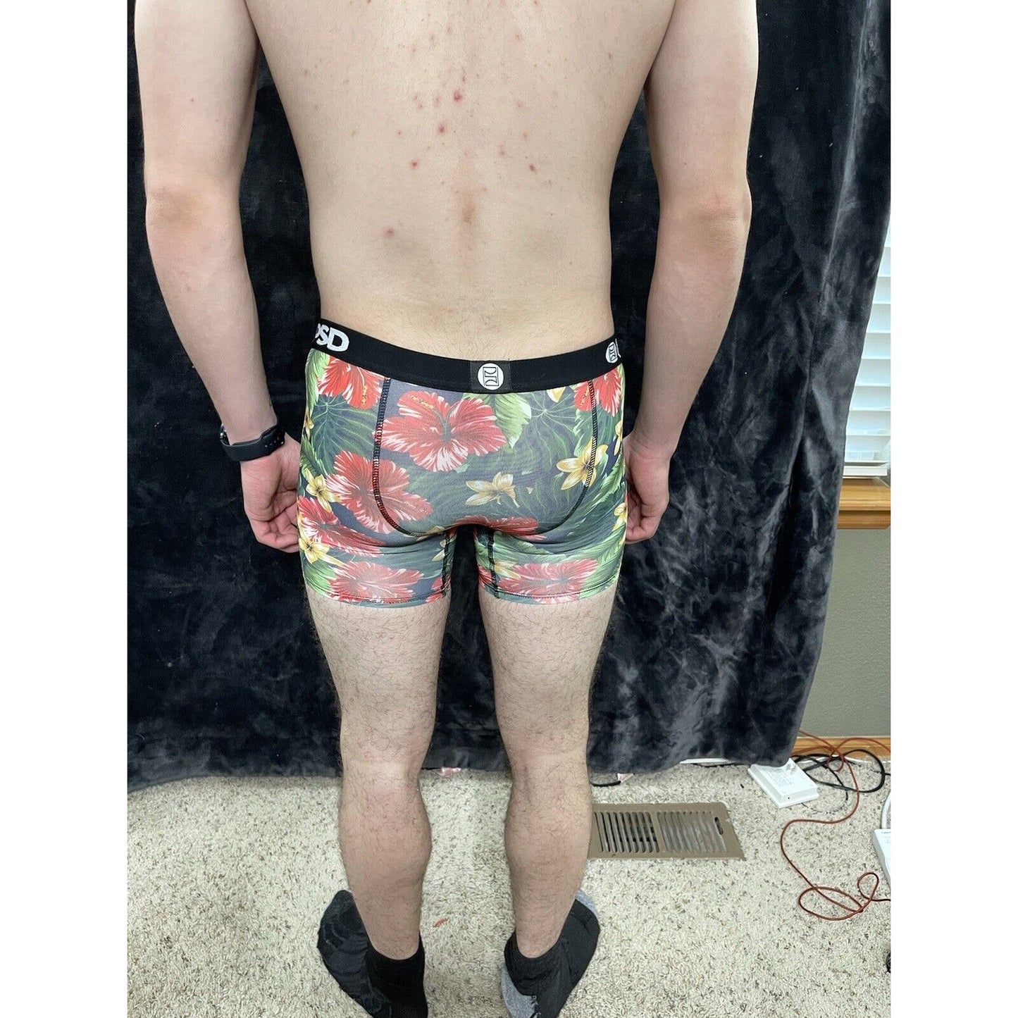Youth Hibiscus Floral PSD Boxer Briefs New Medium