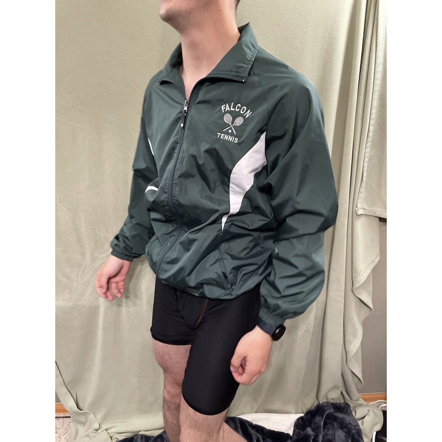 Falcon Tennis Men’s Small Holloway Windbreaker Jacket Dark Green