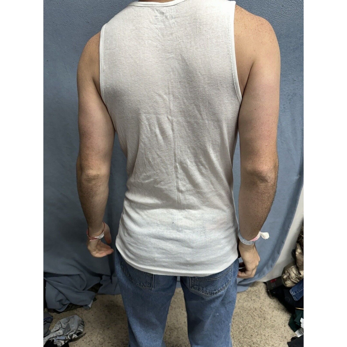 Men’s Perry Ellis Portfolio Large Tank Top Muscle Shirt White