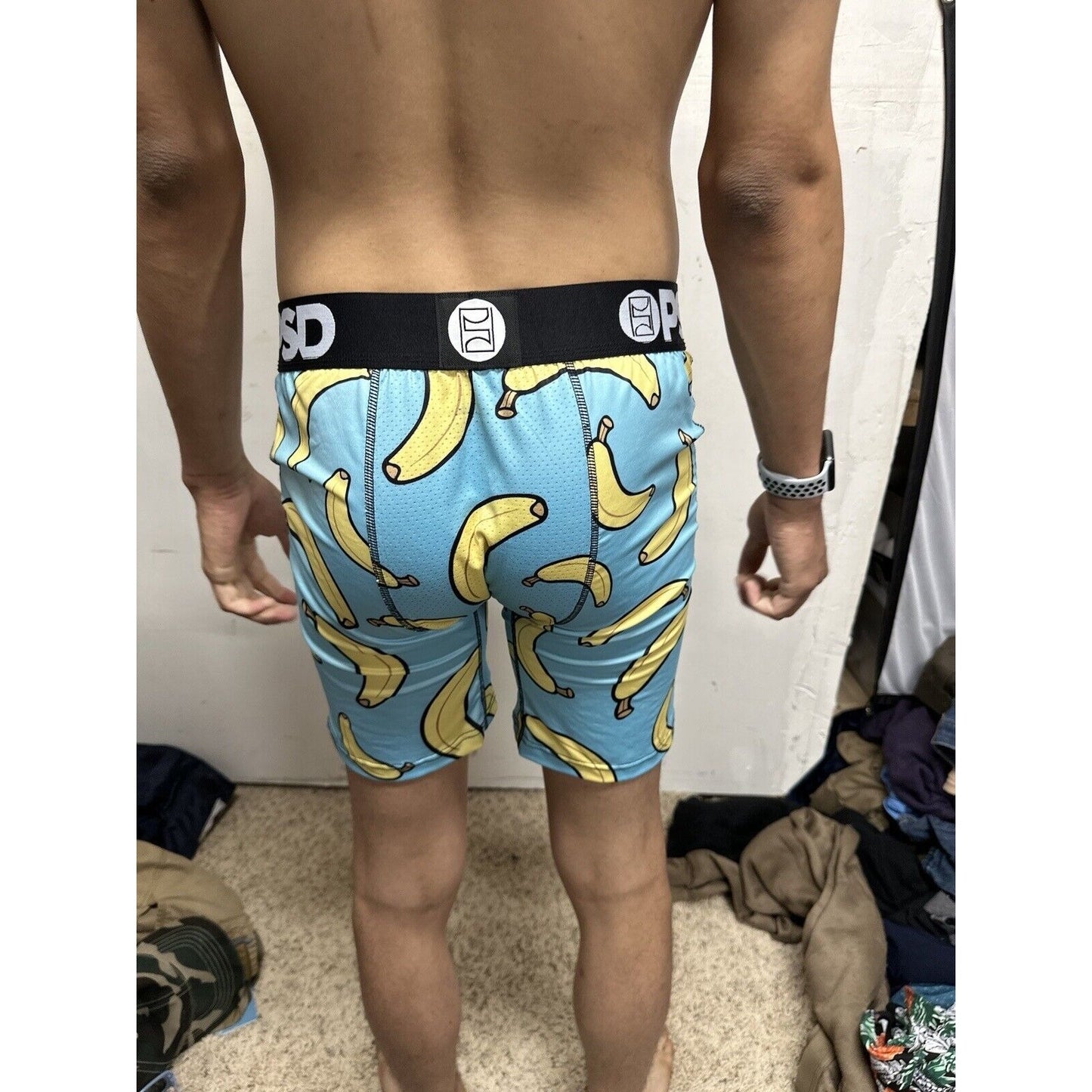 PSD Men's LARGE Boxer Brief Banana Blue Yellow Boxer Briefs NWOT