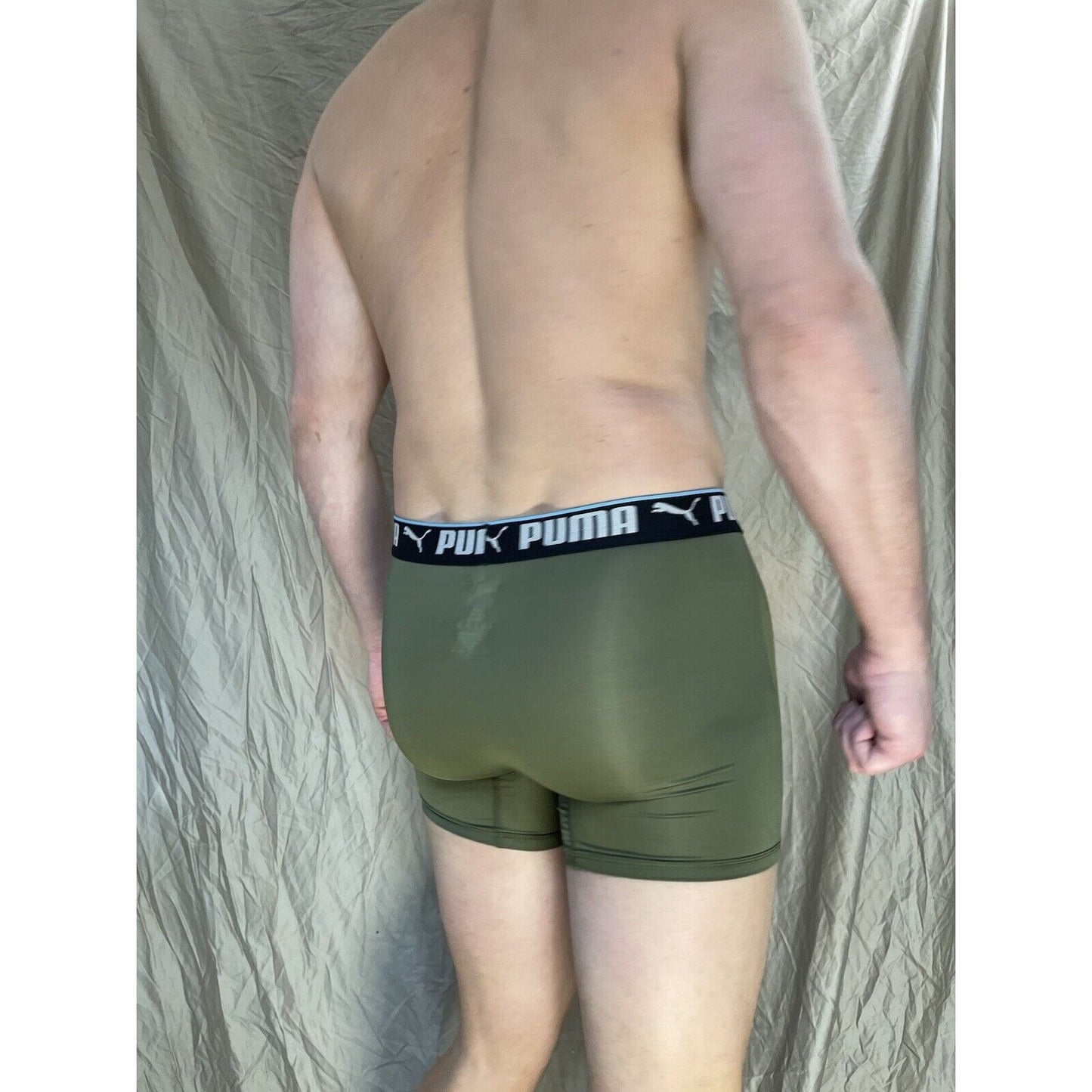 men's olive green puma compression boxer briefs Small