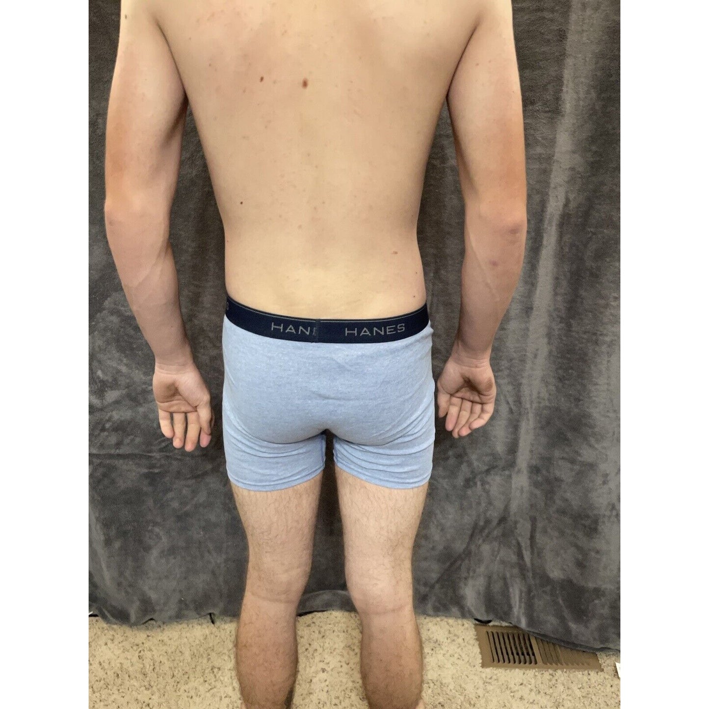 boy's Hanes youth XL Light Blue With Orange boxer brief