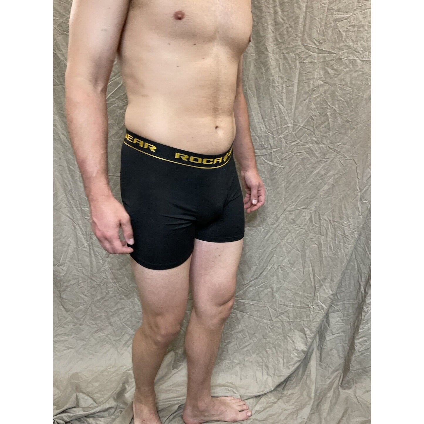 men's roca wear small Black compression boxer briefs
