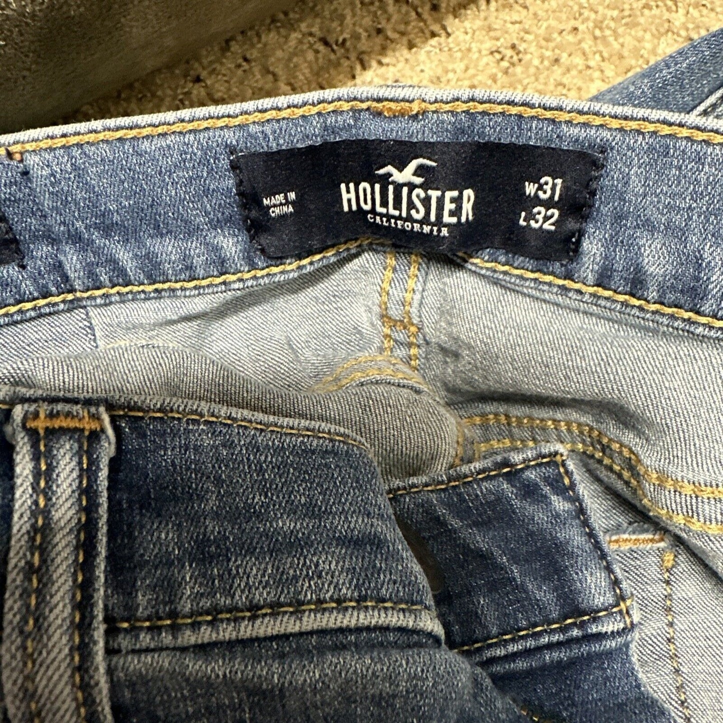 Men’s Hollister 31 X 32 Skinny Fit Advanced Stretch Blue Jeans