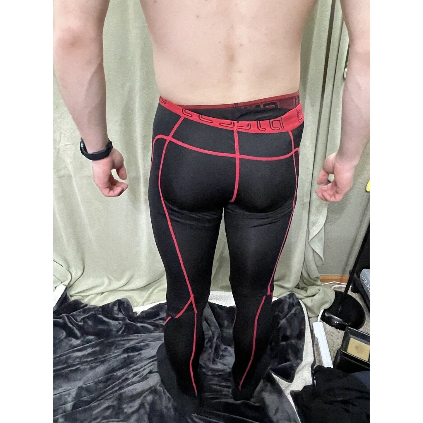 Tesla Thermal Baselayer Compression Pants - Large - Black/Red