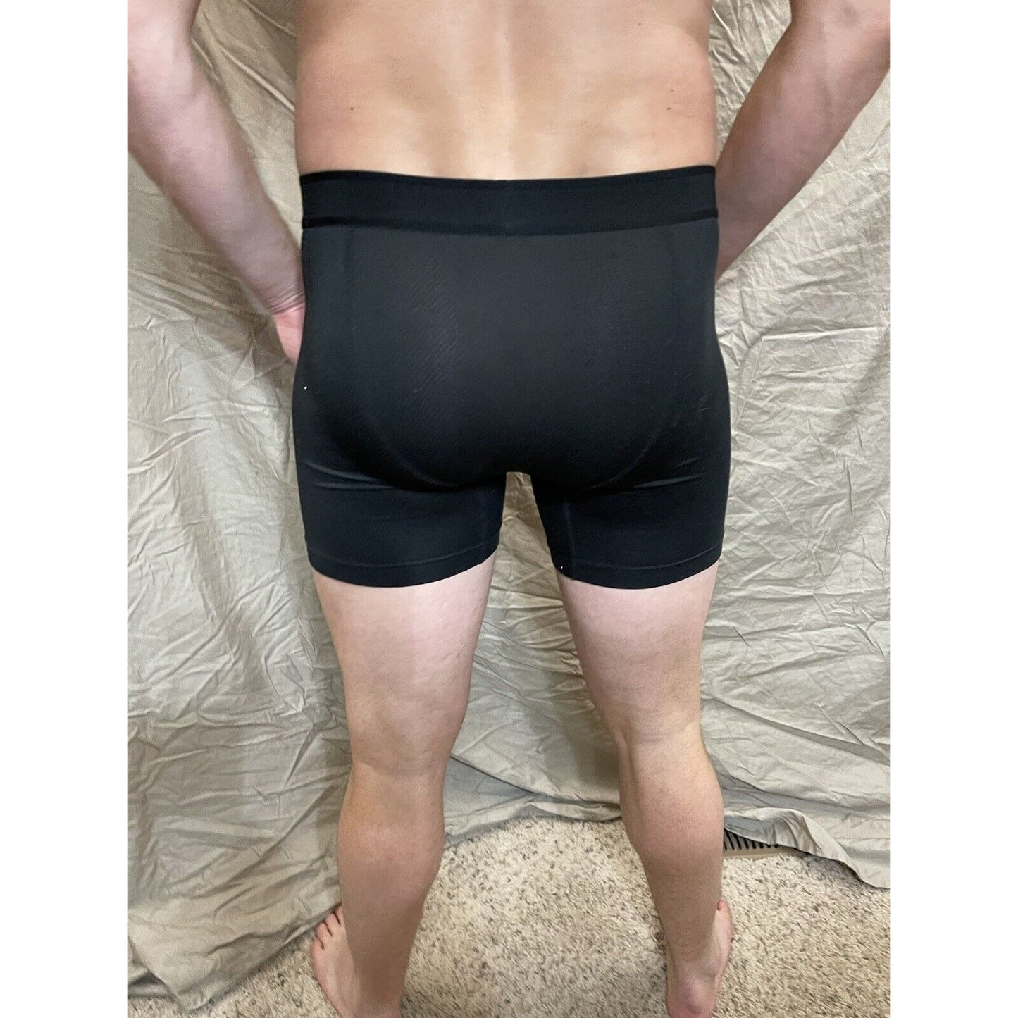 men's black athletic works large compression shorts
