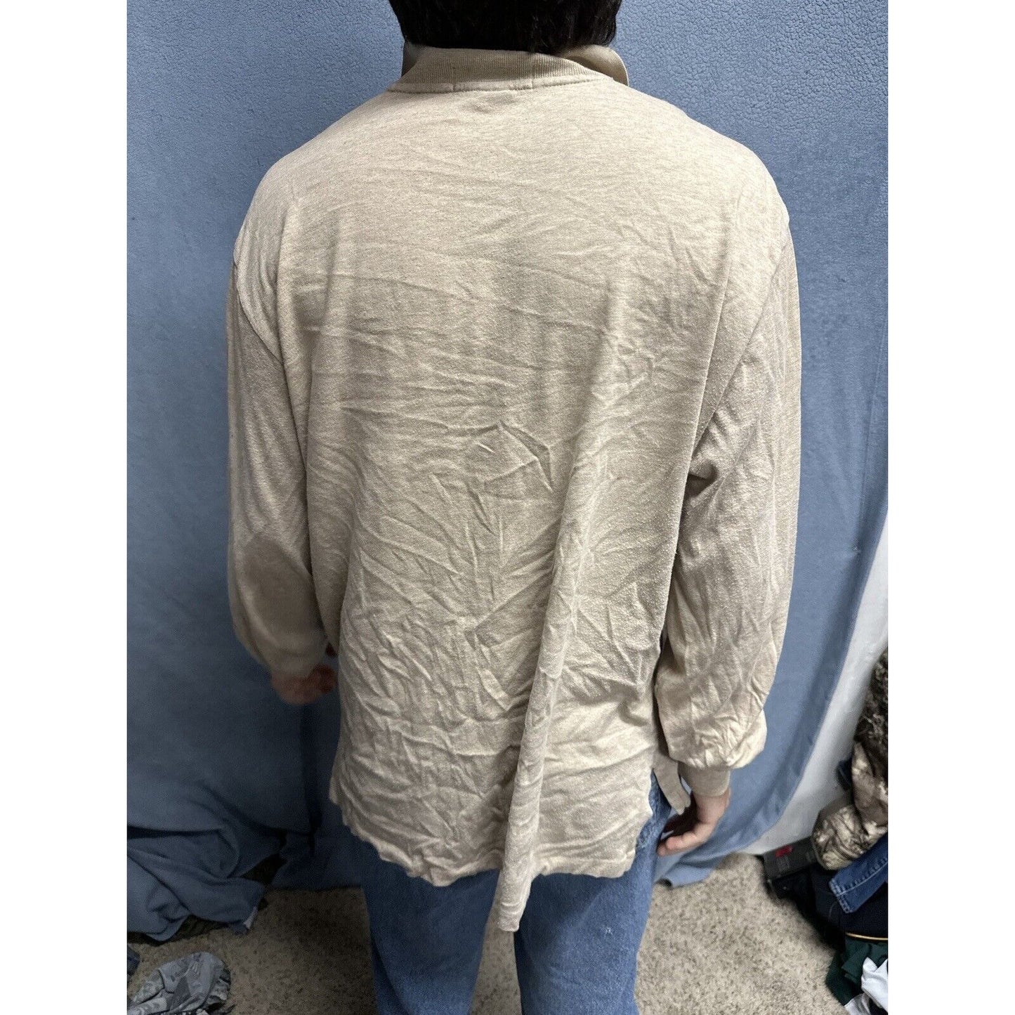 Men’s Tan Polo By Ralph Lauren Long Sleeve Large Long Sleeve Pullover Shirt