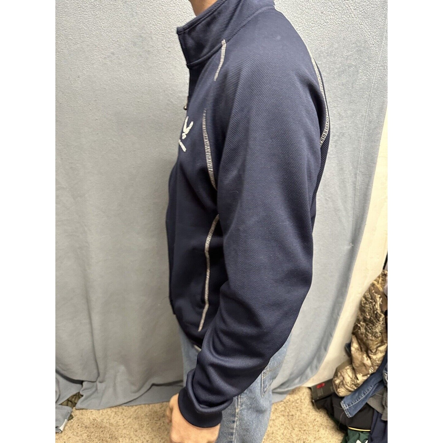 Men’s Dark Blue J America Polyester US Air Force Medium Full Zip Jacket USAF