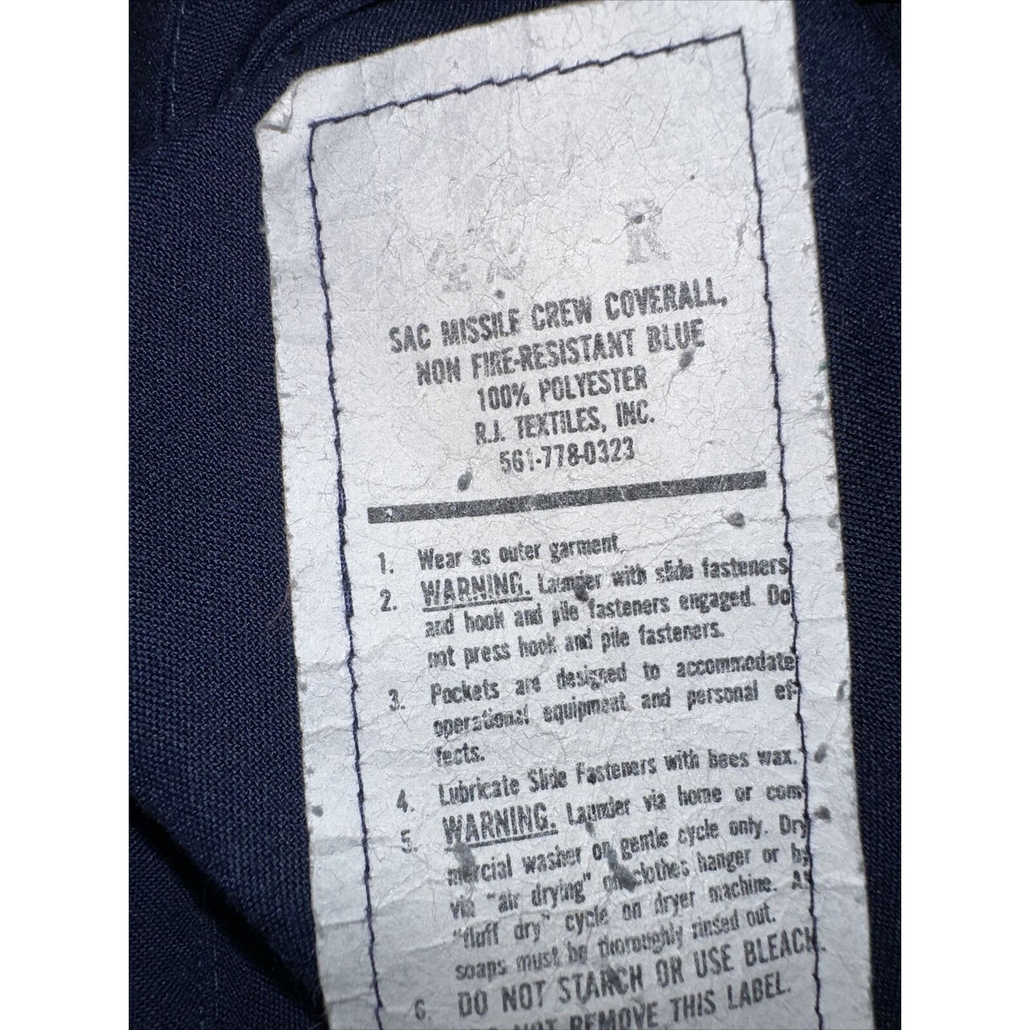 Vtg 90sSAC Missile Crew Coveralls Military USAF Jumpsuit Mechanic Flightsuit 42R