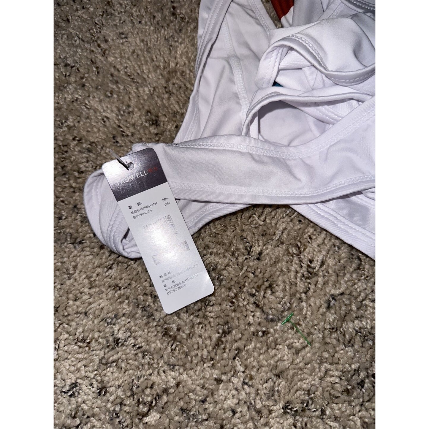 Men’s Tauwell White And Aqua Wrestling Singlet Large