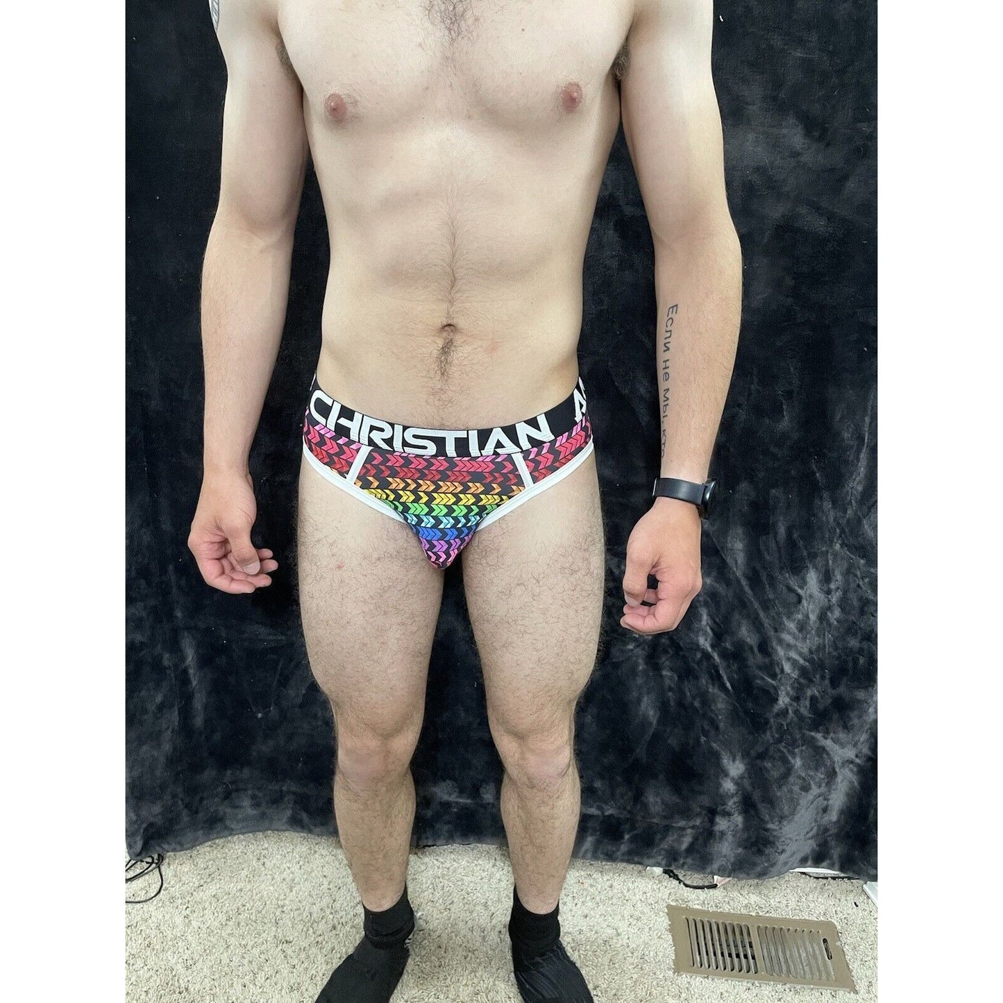 Andrew Christian Pride Arrows Brief w/ Almost Naked Mens Medium