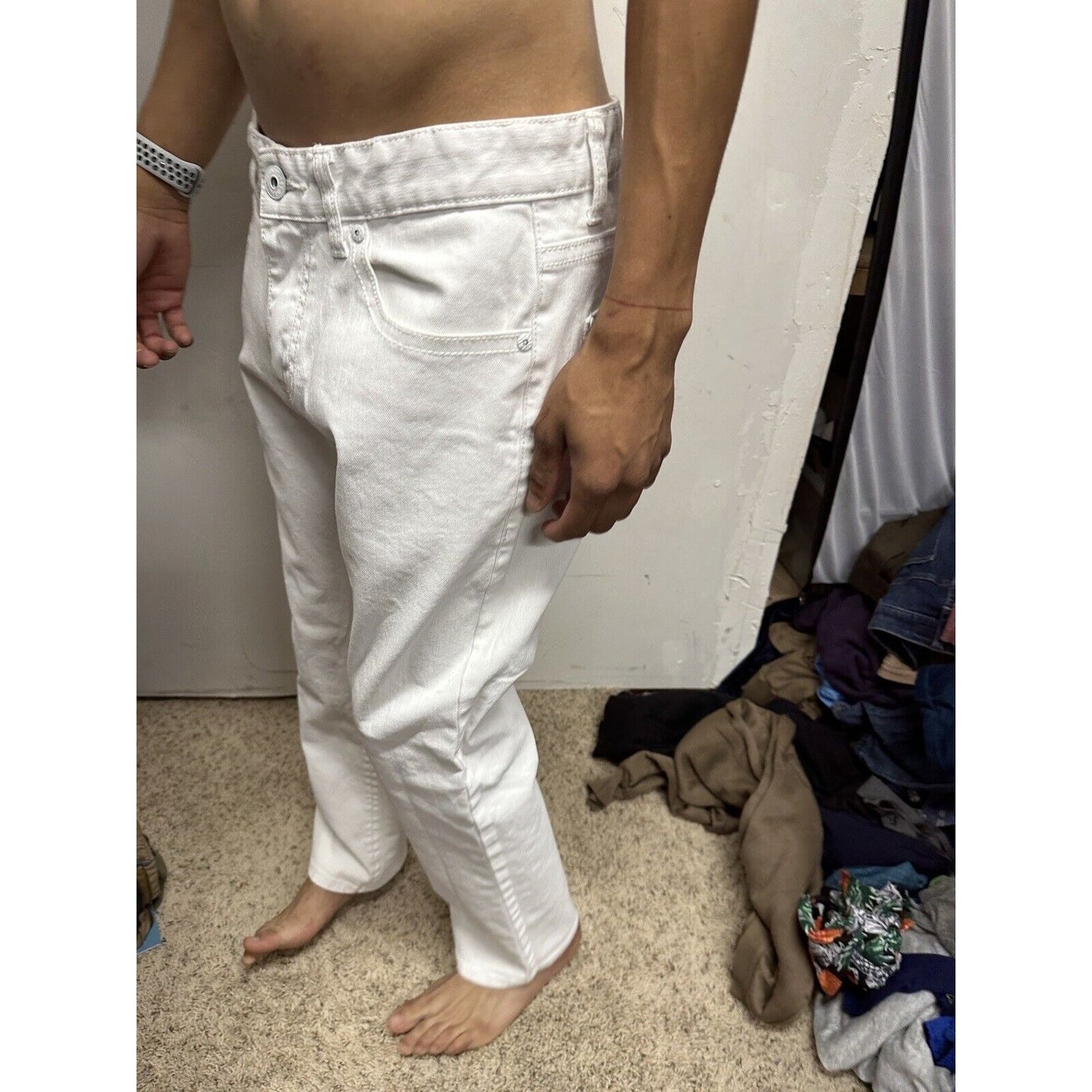 Men’s White INC International Concepts 30 X 29 Denim Pants Berlin Slim Straight