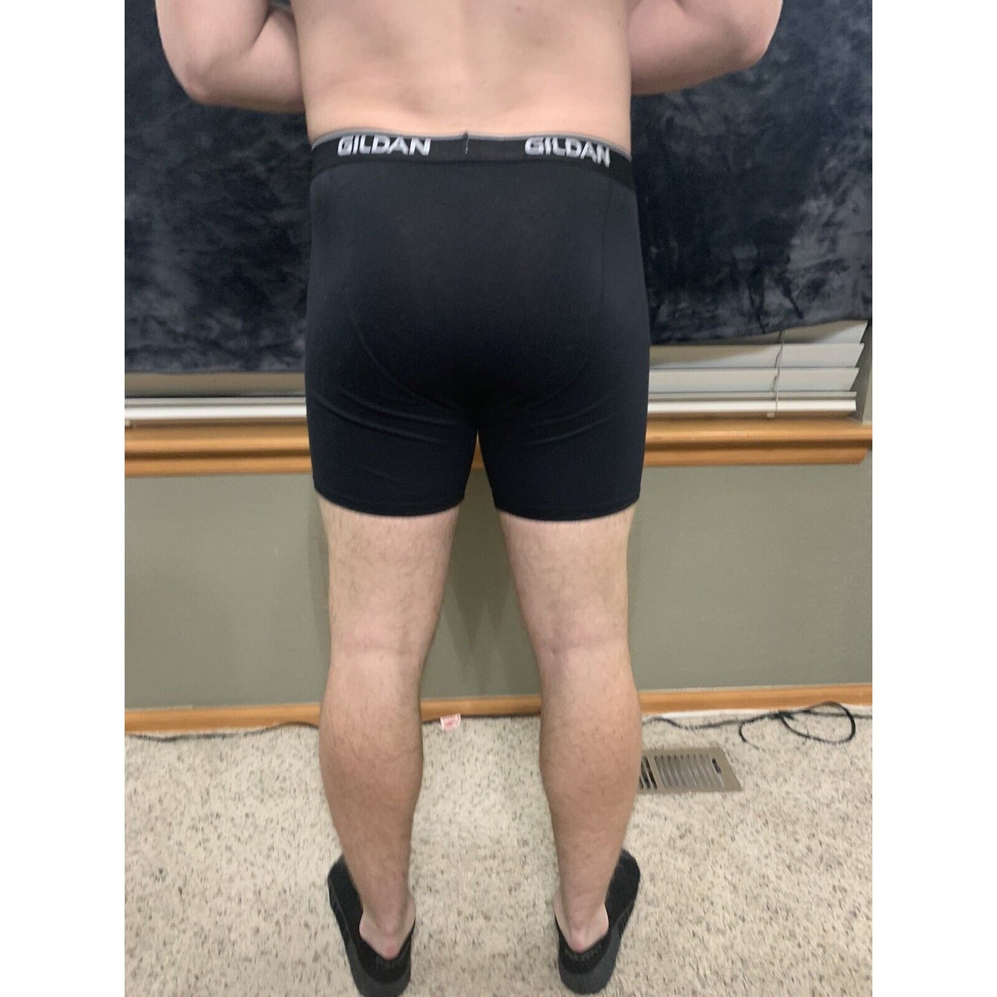 Gildan Black Boxer Briefs Spandex/cotton/poly Blend Large