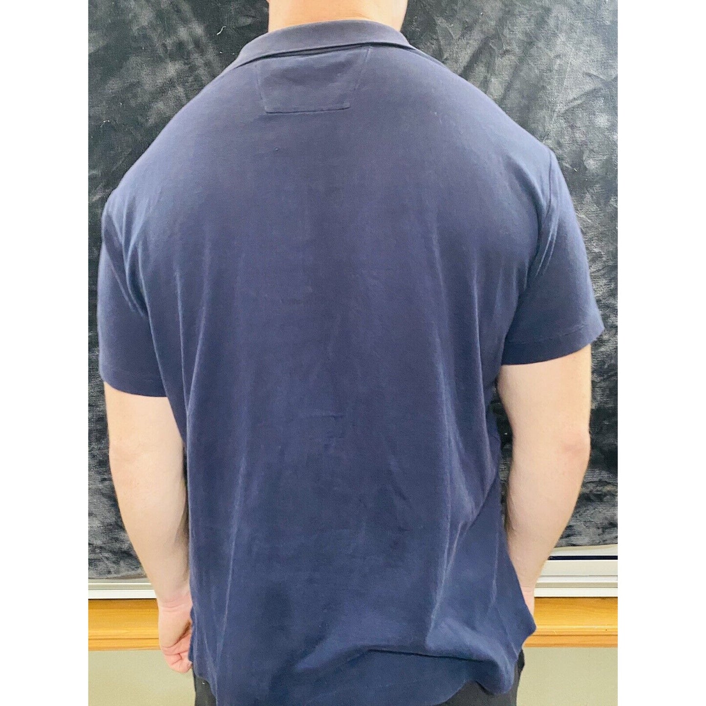 NAUTICA Navy Blue 100% Cotton Polo Short Sleeves Shirt Men’s Large